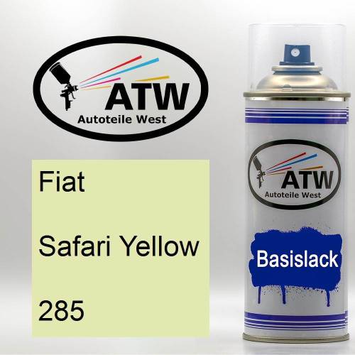 Fiat, Safari Yellow, 285: 400ml Sprühdose, von ATW Autoteile West.